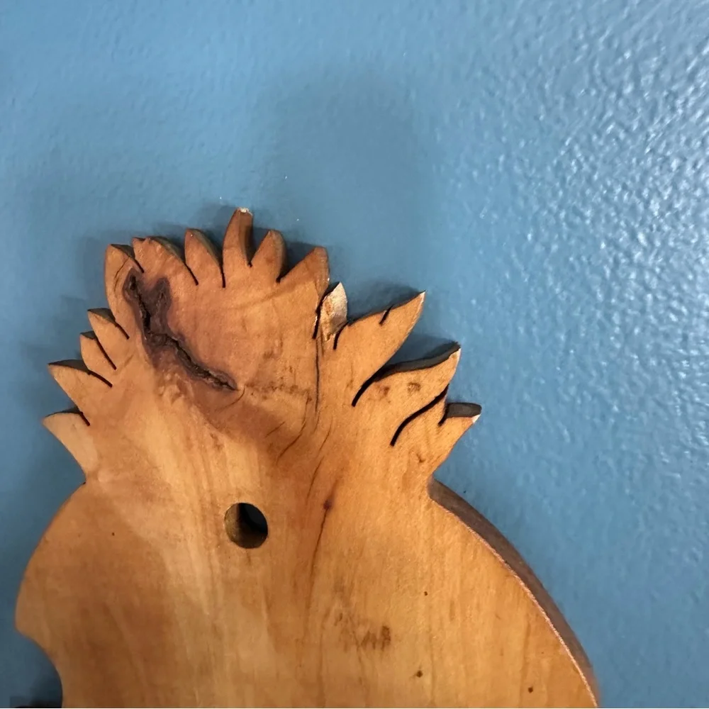 Vintage Handcrafted Natural Finish Wood Mail Sorter Recipe Card Wall Hanger